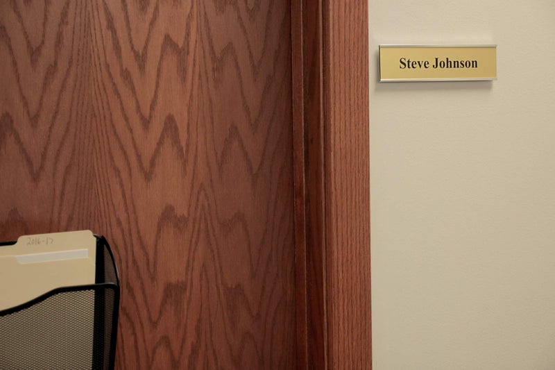 ExcelMark 2"x 8"Aluminum Wall Mounted Name Plate Holder - Office Business Door Sign Holder - Wall or Door - Silver - Image 4